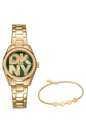 DKNY L 145 Bracelet Watch & Bracelet Set in Dark Green at Nordstrom