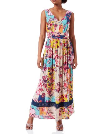 Joe Browns Damen Helles, ärmelloses Maxikleid mit Blumenmuster Lässiges Abendkleid, Multi, 40