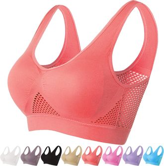 Generic Breathable Cool Liftup Air Bra, 2024 New Large Size Air Bra Breathable and Comfortable Mesh Sports Bra for Women Plus Size Bras for Women No Underwire