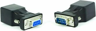 OEM Adattatore Da Rj45 A Rs232, Connettore Seriale Db9 A 9 Pin A Presa Rj45, Adattatore Extender Lan Ethernet Cat. 5e/6, 2 Pezzi (connettore + Presa)
