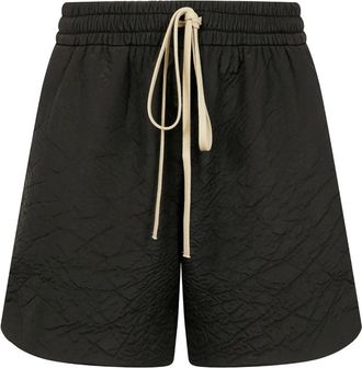 Fear of God Zwarte Elastische Trekkoord Shorts Dijlengte - Heren - Korte Broeken - Zwart - S - Korte Broeken