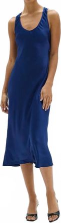 Raquel Allegra Valentina Midi Dress In Blue