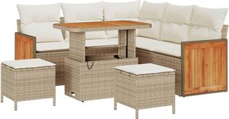 vidaXL Vidaxl - Conjunto De Sof&aacute; De Jard&iacute;n 8 Pcs Beige Y Crema 90 X 55 X 71 Cm