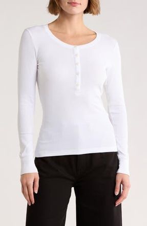 Rag & Bone Essie Rib Henley in White at Nordstrom Rack, Size Xx-Small