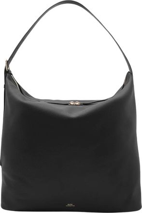 A.P.C. Black Sac Vera Maxi Leather Shoulder Bag