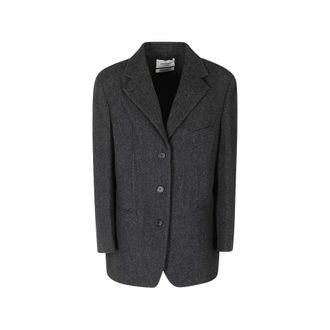 Low Classic LOW Classic - Oversized Wolle Tailored Jas - Dames - Jassen - Grijs - Maat: S Wol