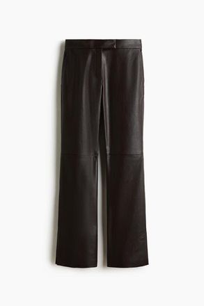 H&M Coated Bootcut Trousers in Dark Brown at Nordstrom, Size 10