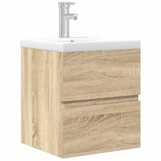 Berkfield Home 2 Piece Bathroom Furniture Set Sonoma Oak Engineered Wood in Tan