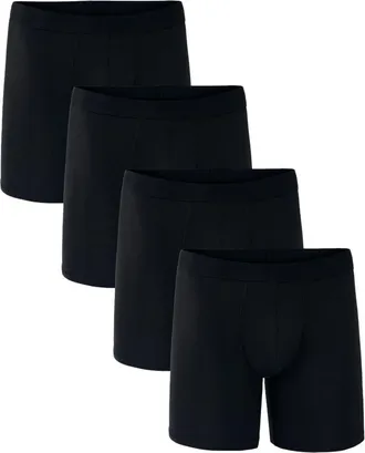 Pact Everyday Extended Boxer Brief 4-Pack Made With Organic Cotton in Black at Nordstrom, Size X-Large