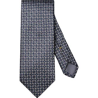 Eton Geometric Silk Tie in Navy at Nordstrom