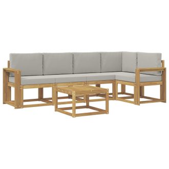 vidaXL Conjunto De Sof&aacute;s De Exterior 6 Pcs Blanco Y Gris Claro Vidaxl