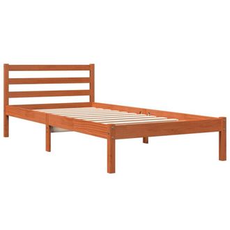 Berkfield Home Beautiful Bed Frame without Mattress Wax Brown 90x200 cm Solid Wo