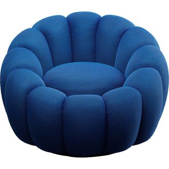 Kare Design Sill&oacute;n giratorio peppo bloom azul 66x94 cm