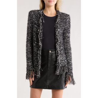L'agence Knit Cardigan in Black/Silver at Nordstrom Rack, Size X-Small