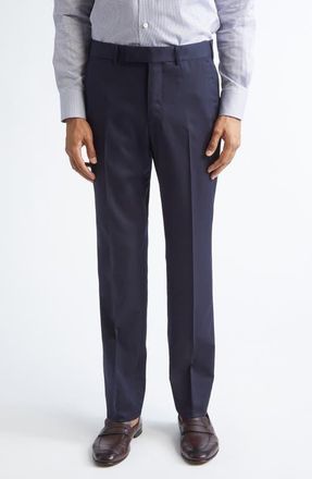 Ermenegildo Zegna Centoventimilia Wool Trousers in Navy Blue at Nordstrom, Size 34 Us