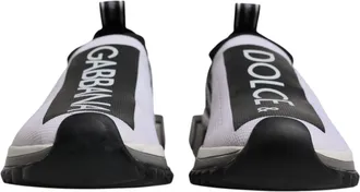 Dolce & Gabbana White Black Slip On Sorrento Sneakers Womens Shoes (Pre-Owned)