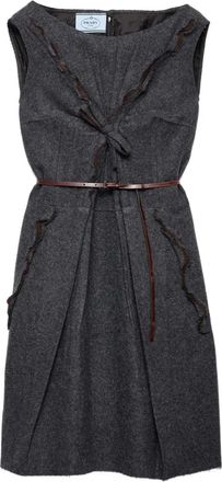 Prada Abito corto con scollo a barca - Grigio