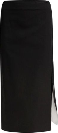 Sportmax Rokken, Dames, Zwart, S, Katoen, Zwarte Katoenmix Rok