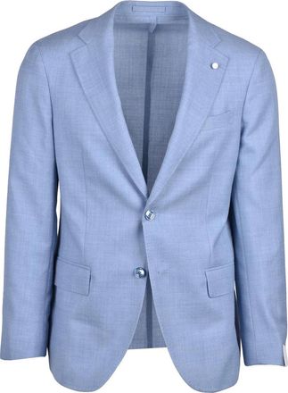Lubiam Light Blue Virgin Wool Round Jacket