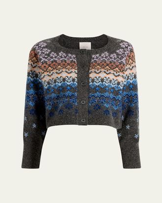 Cinq &agrave; Sept Millie Cropped Fairisle Cardigan