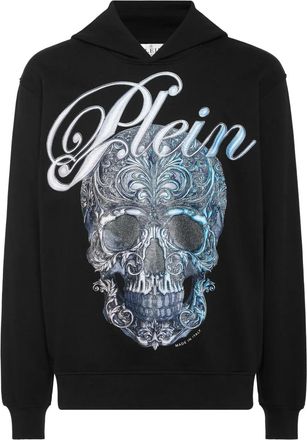 Philipp Plein Felpa con cappuccio e stampa teschio - Nero