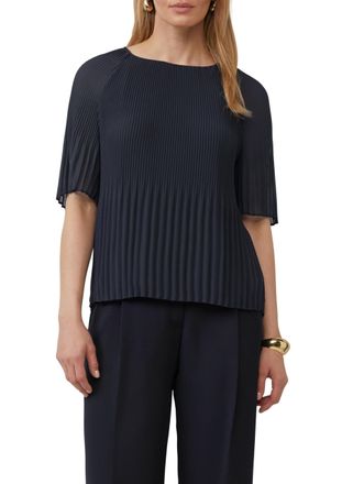 s.Oliver Black Label Womens 2164910 Pleated Blouse, Navy, 10