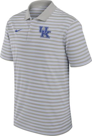 Nike Kentucky Wildcats Primetime Victory Striped Nike Mens Dri-FIT College Polo in Grey | 02LX0BCPNKY-QX7