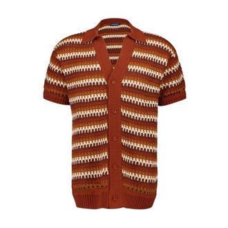 Frescobol Carioca Truien & Vesten, Heren, Veelkleurig, M, Katoen, V-Neck Pinto Gehaakt Katoenen Shirt