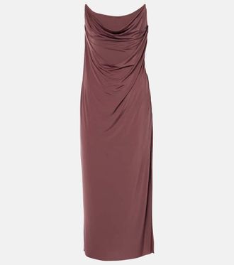 Alex Perry Draped jersey corset dress