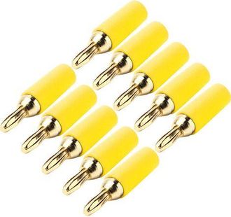 OEM Kit De Accesorios De Soldadura De 10 Conectores Banana Macho De Lat&oacute;n Chapado En Oro De 2,5 Mm, Color Amarillo