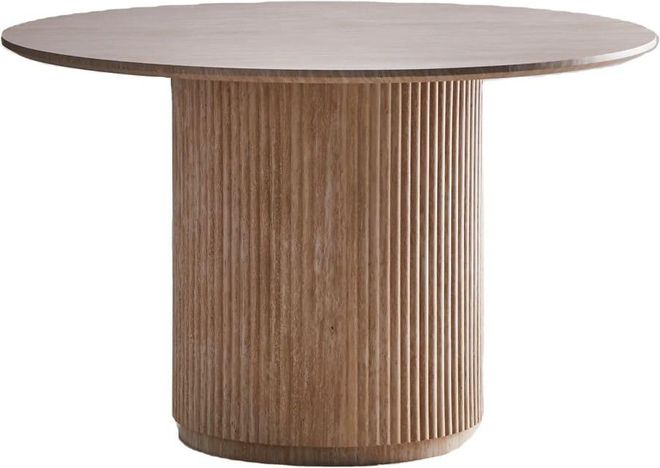 Mesa comedor redonda base central acanalada 120 cm para 4 comensales