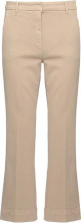 Marella Broeken, Dames, Beige, XS, Katoen, Wijde broek