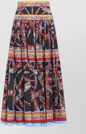Dolce & Gabbana cotton high-rise tiered floral-print maxi skirt
