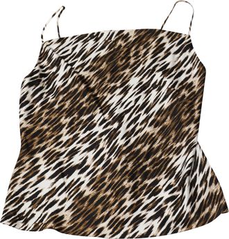 L'agence Kay Cowl Neck Camisole in Animal Print Silk
