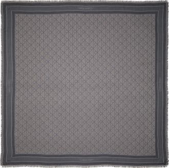 Calvin Klein Modetuch CALVIN KLEIN EMBLEM AOP JACQUARD SQUARE SCARF, Damen, schwarz, grau, Web, Kunstfaser, gemustert, mehrfarbig, Modet&uuml;cher Modetuch, Mit Markenl