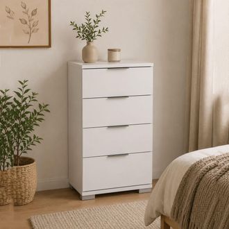 Dmora C&oacute;moda Laka, 4 Cajones, Apertura Corrediza, Cierre Corredizo, 46x42x79h Cm, Blanco