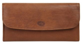 Pik&eacute; Brieftasche PIK&Eacute;, Damen, braun, Leder, beschichtet, leicht gl&auml;nzend, Kleinlederwaren Brieftasche, echt Leder