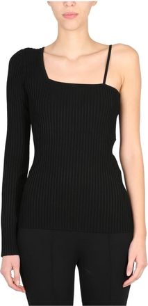 Helmut Lang Cross Strap Top - Dames - Longsleeves - Zwart - L - Polyester - Tops