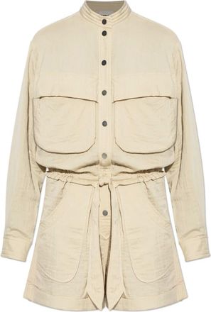 Isabel Marant Jumpsuits & Playsuits, Dames, Beige, 2Xs, Katoen, Betyna Jumpsuit