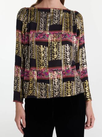 Saloni Kerri Long Sleeve Top In Budapest Lineae