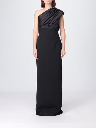 Solace London One-Shoulder Satin Long Gown with Back Slit