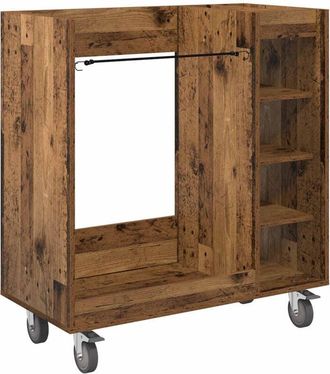 vidaXL Golf Cabinet with Wheel Plain Old Wood 90 x 45 x 98 cm vidaXL