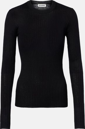 Jil Sander Pullover in maglia di seta a coste