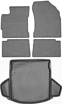 OEM Juego De Alfombrillas De Goma Para Coche Y Alfombrilla Para Maletero Para Toyota Auris Ii Kombi (2013-2018)