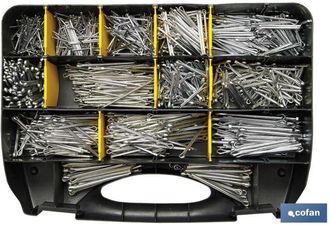 cofan Cofan - Maletin Pasador De Aleta, Malet&iacute;n Surtido Pasadores De Aleta Din-94. Contiene 1250 Pasadores