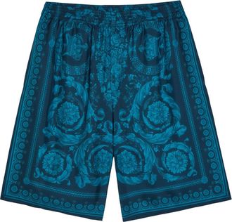 Versace Printed Silk Shorts - Blue - 52 (IT52 / XL)