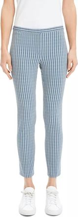 Theory Screen Viscose Classic Skinny Pants In Navy Stripe