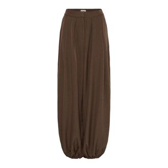 Ichi Pantaloni Wide IHFava - - Trousers - Donna - Marrone - 2XL