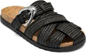 Aerosoles Liberty Woven Raffia Fisherman Mule in Black Basket Raffia at Nordstrom Rack, Size 8.5
