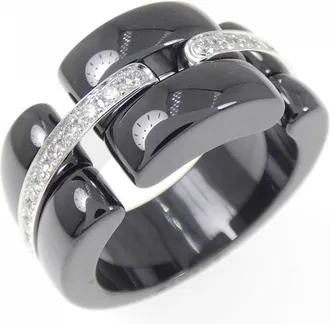 Chanel White Gold (18K) Ceramic Band Ring (Pre-Owned)